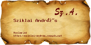 Sziklai András névjegykártya