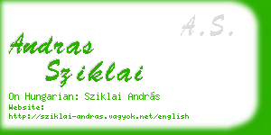 andras sziklai business card
